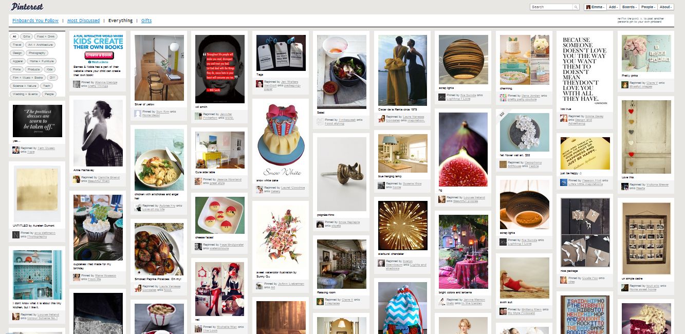 Pinterest page